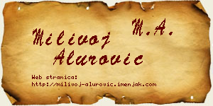 Milivoj Alurović vizit kartica